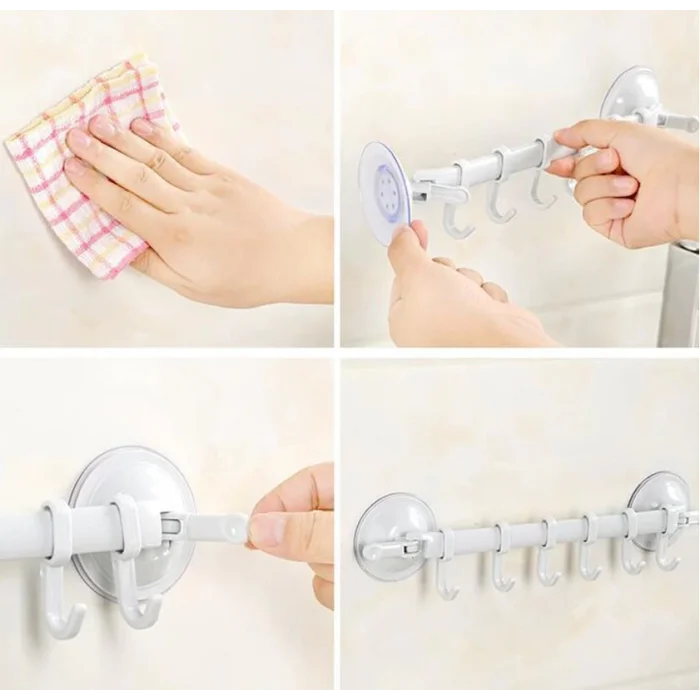 Mutfak Banyo Askısı Vantuzlu Kancalı