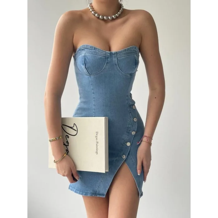 Nerg Düğme Detaylı Elbise