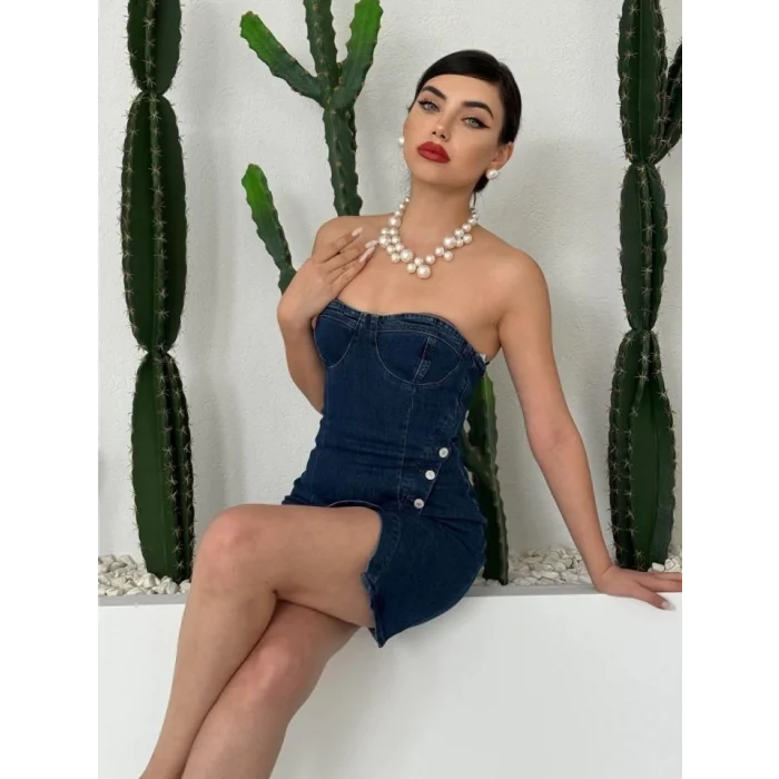 Nerg Düğme Detaylı Elbise