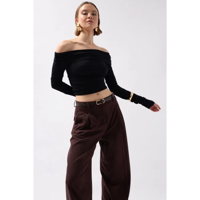 Omuz Dekolte Straplez Bluz