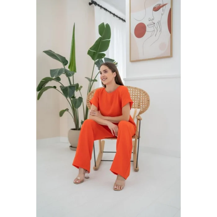 Oranj T-Shirt Ve Pantolon Takım