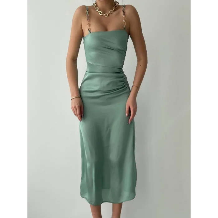 Oxpo Yırtmaç Detaylı Elbise