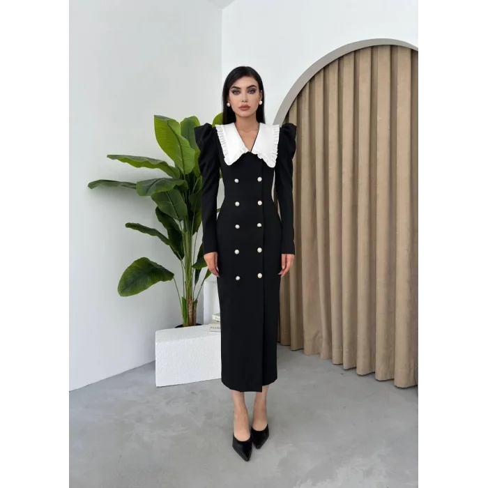 Palmas Geniş Yakalı Elbise