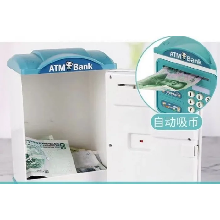 Parmak İzi Görünümlü Elektronik Şifreli Otomatik Kağıt Para Alan ATM Kumbara