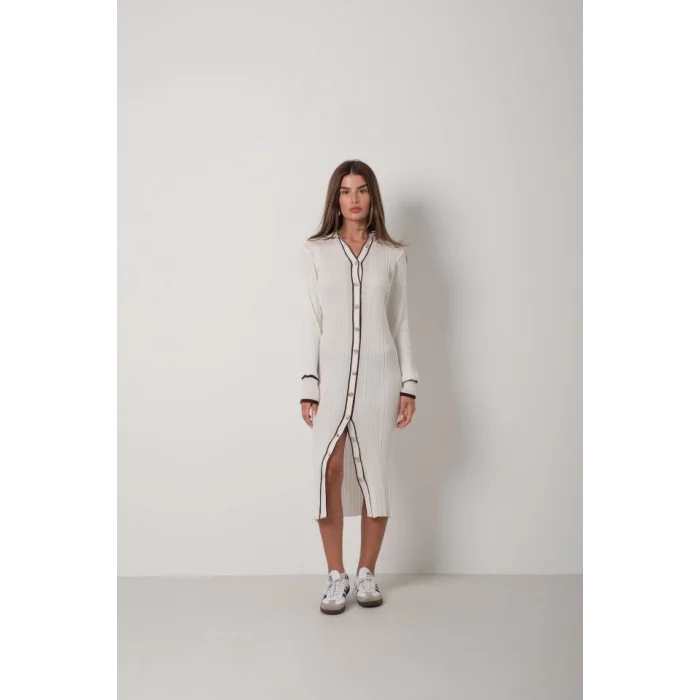 Polo Yaka Düğmeli Elbise