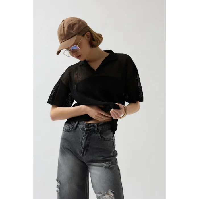 Polo Yaka TransparanT-Shirt