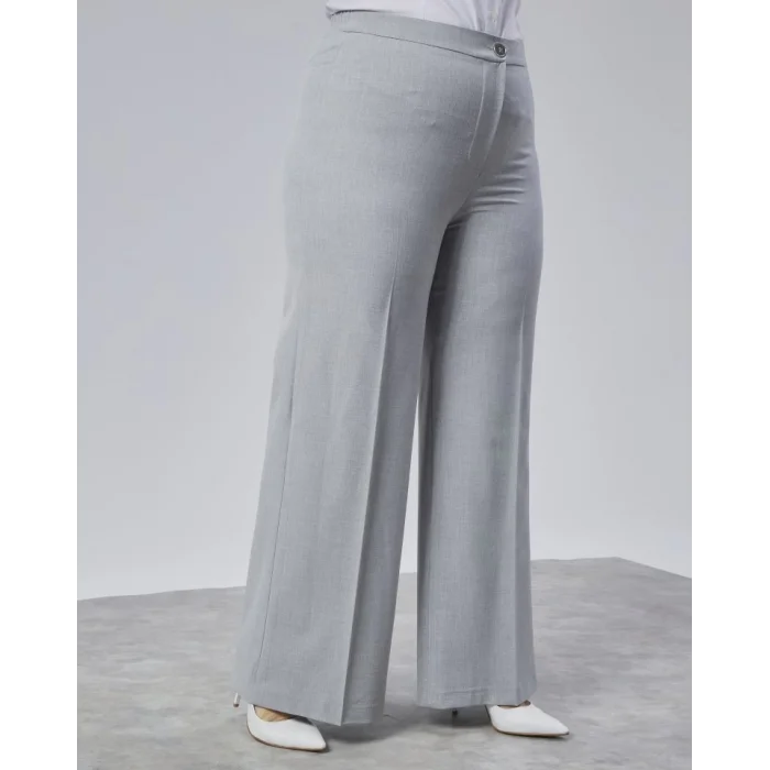 Poly Viscose Full Lycra Beli̇ Lasti̇kli̇ Battal Pantolon