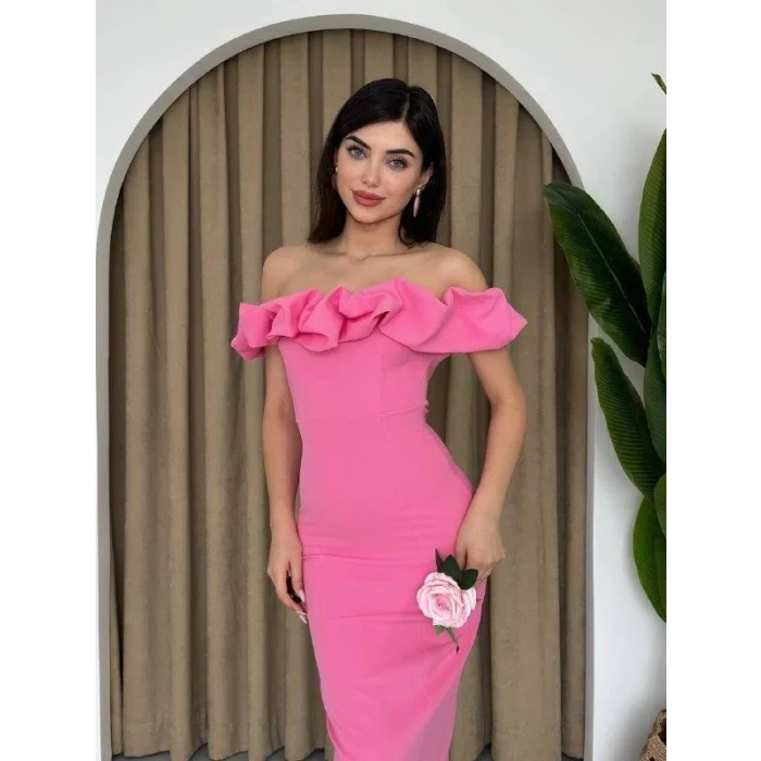 Popi Madonna Yaka Kalem Elbise