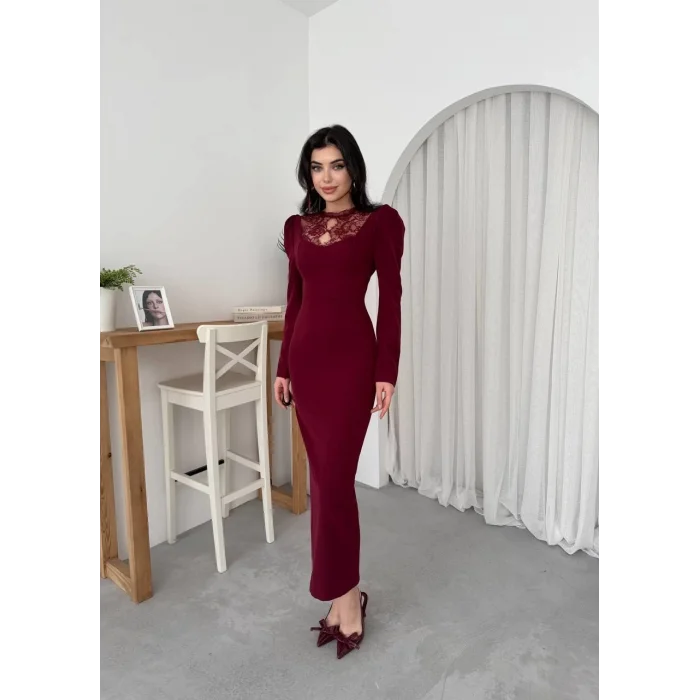 Port Dantel Detay Elbise