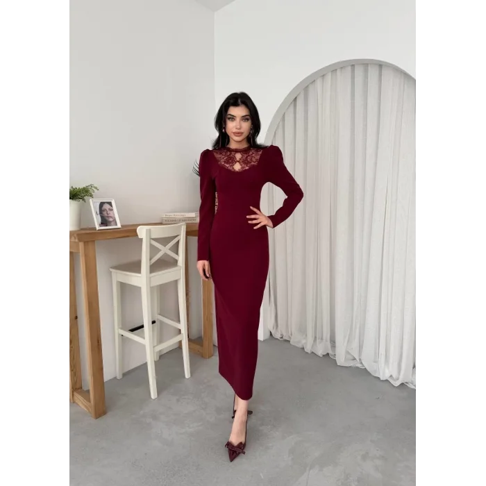 Port Dantel Detay Elbise