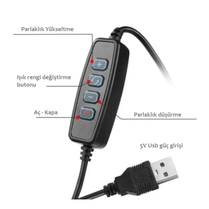 Ring Light Makyaj Selfie Led Işığı 10 İnç