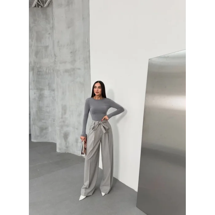 Sante Çi̇zgi̇li̇ Bel Kuşakli Palazzo Pantolon