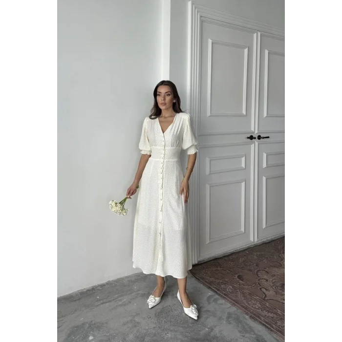 Sarı Arka Ve Bel Ucu Gipeli Elbise