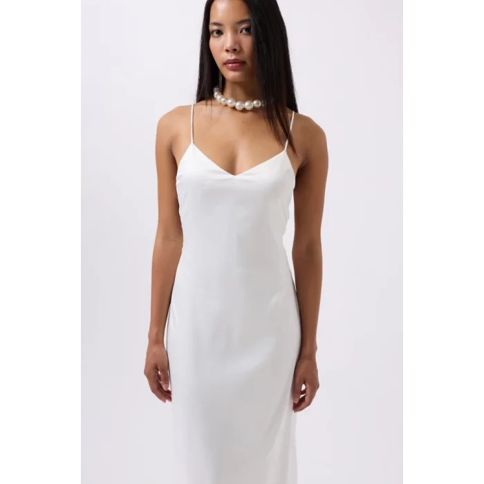 Saten İnce Asklı Elbise