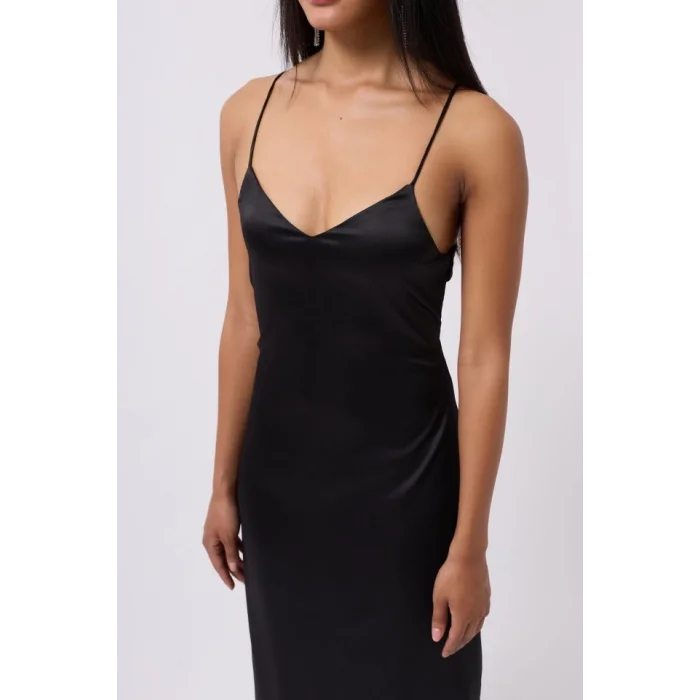 Saten İnce Asklı Elbise
