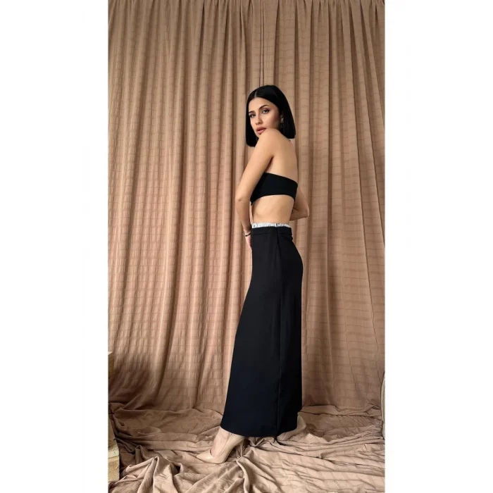 Siyah Beli Lastikli Etek