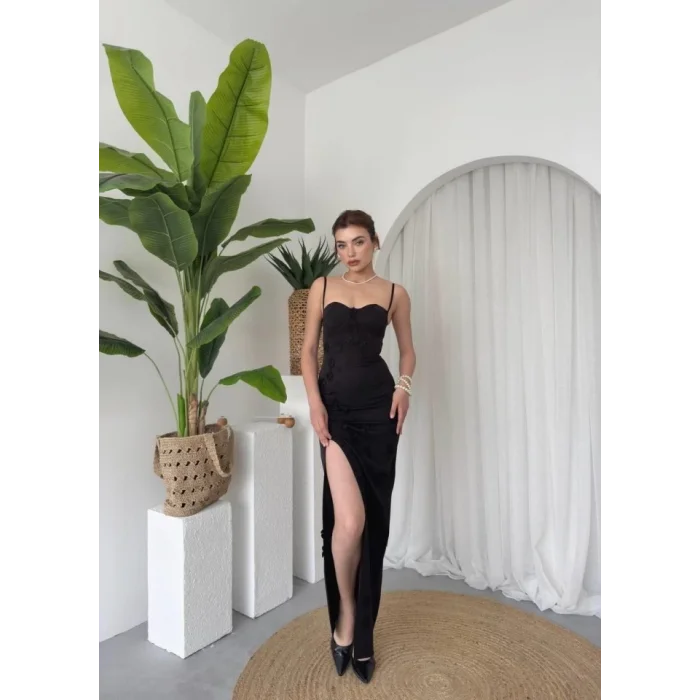 Stor Gül Detaylı Elbise