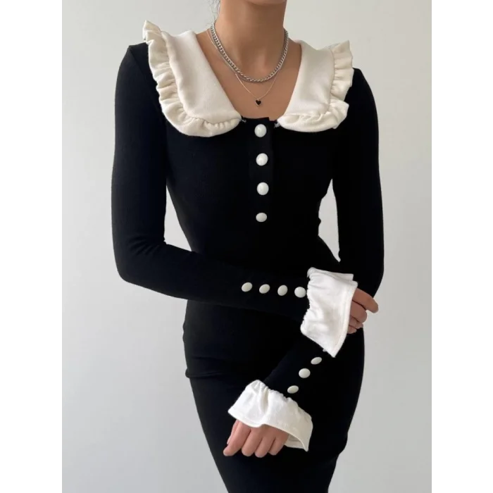 Sura Bebe Yaka Elbise