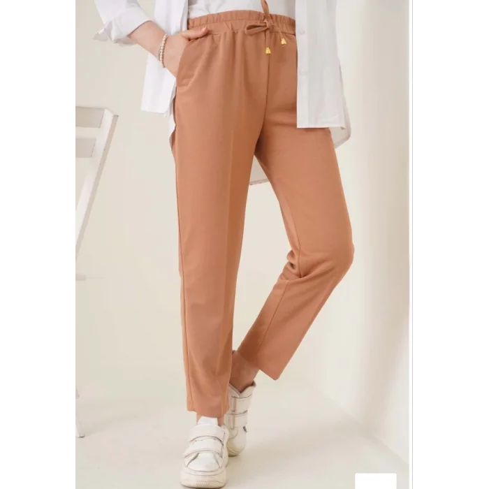 Tam Kalıp Basic Eşofman Pantolon - Kahverengi