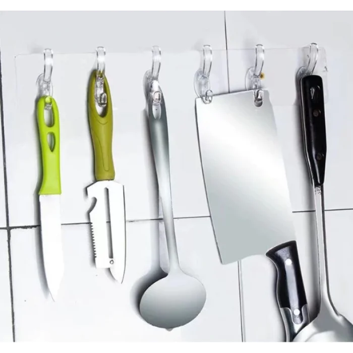 Tek Parça Kendinden Yapışkanlı 6 Kancalı Askı