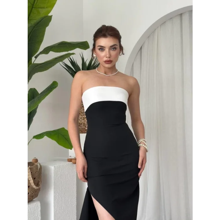 Terk Yırtmaç Detaylı Elbise