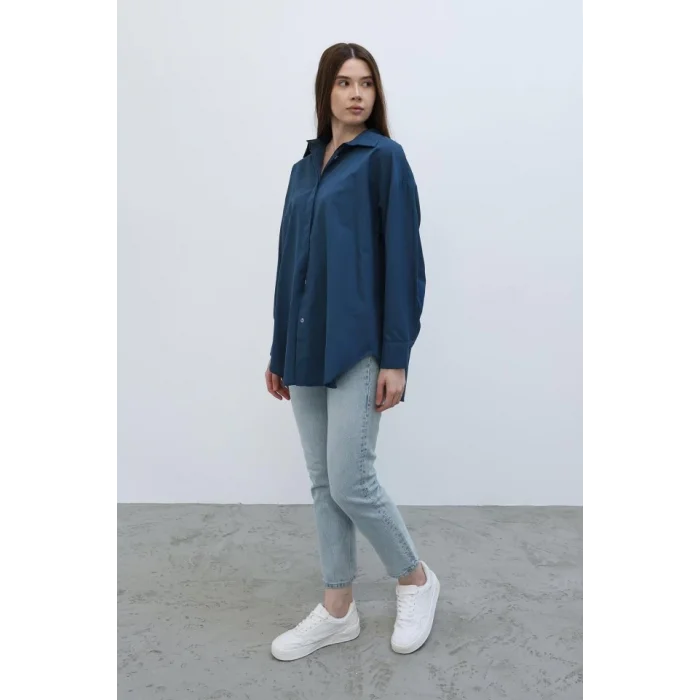 Uzun Kol Gömlek - İndigo