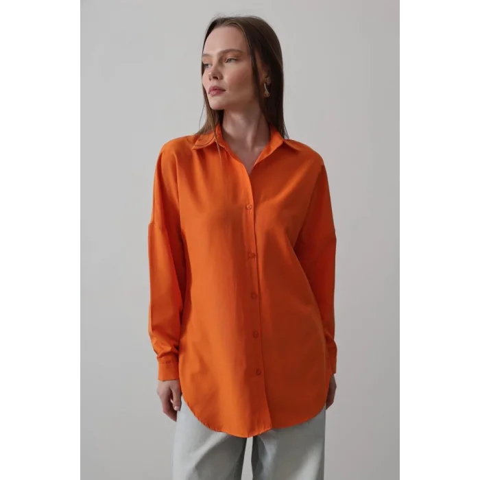 Uzun Kol Gömlek - Oranj