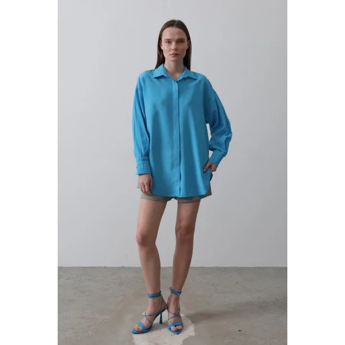 Uzun Kol Gömlek - Turkuaz