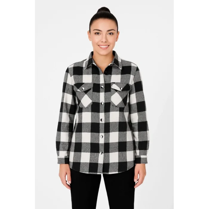 Uzun Kollu Oduncu Gömlek - Siyah