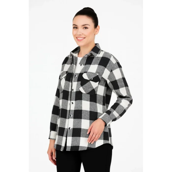 Uzun Kollu Oduncu Gömlek - Siyah