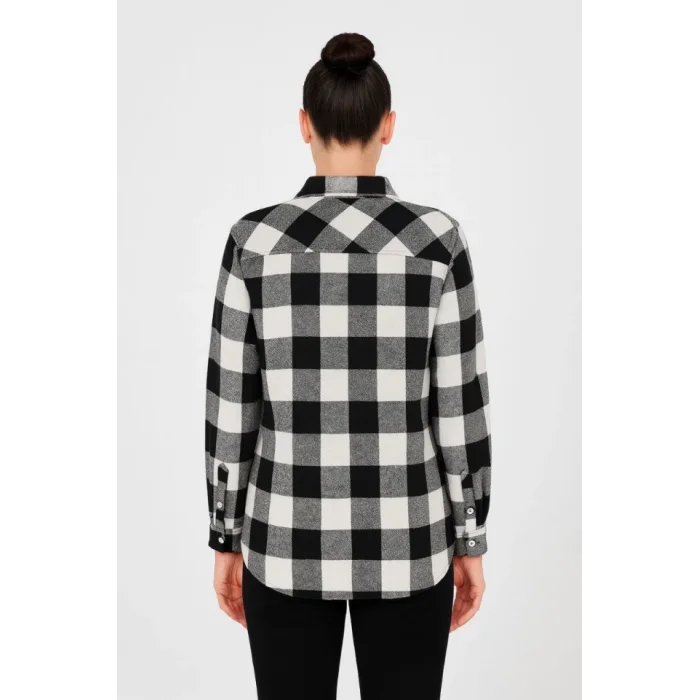 Uzun Kollu Oduncu Gömlek - Siyah