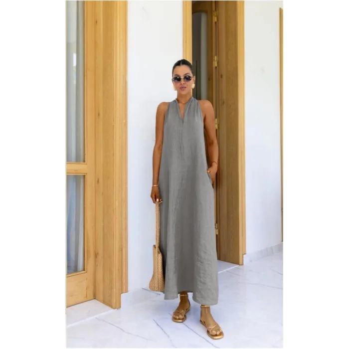 V Yaka Paraşüt Elbise