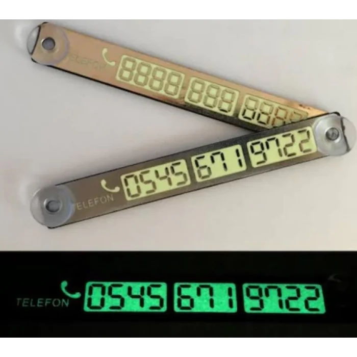 Vantuzlu Fosforlu Telefon Plakası Parktel