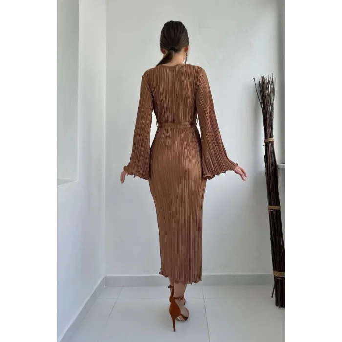 Vizon İspanyol Kol Piliseli Elbise