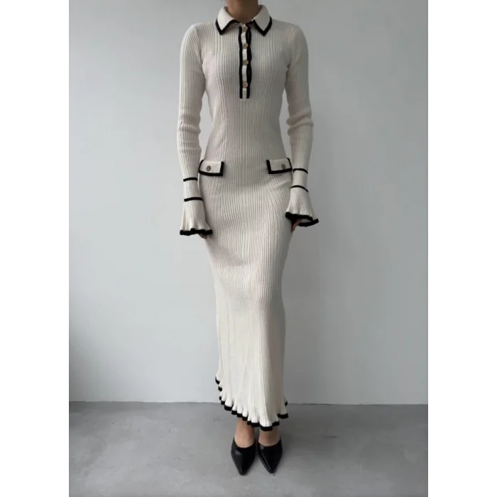 Wale Cep Detaylı Elbise