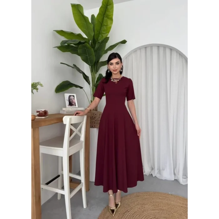 Wera Pliseli Midi Elbise