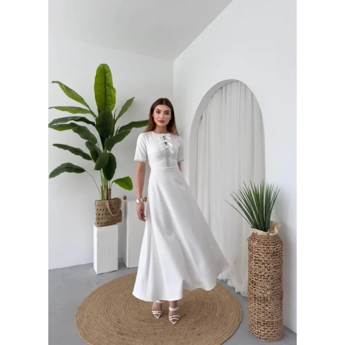 Wera Taşlı Fiyonk Detaylı Elbise