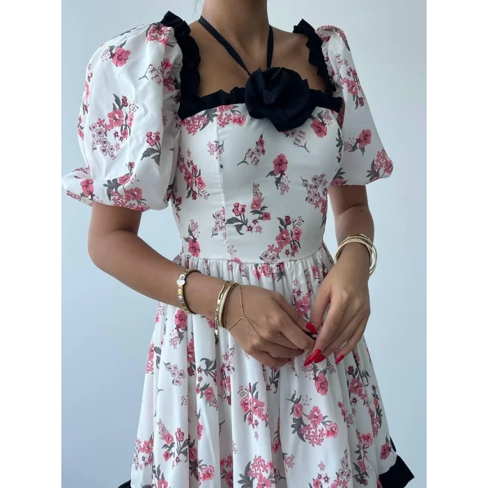 Wismar Gül Detay Elbise