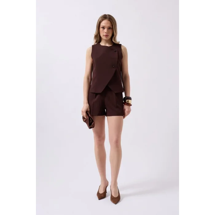 Yandan Düğmeli Dokuma Yelek