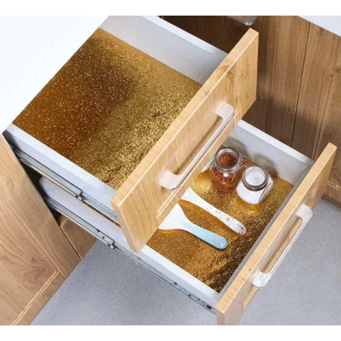 Yapışkanlı Kolay Silinebilir Mutfak Tezgah Üstü Folyo Gold