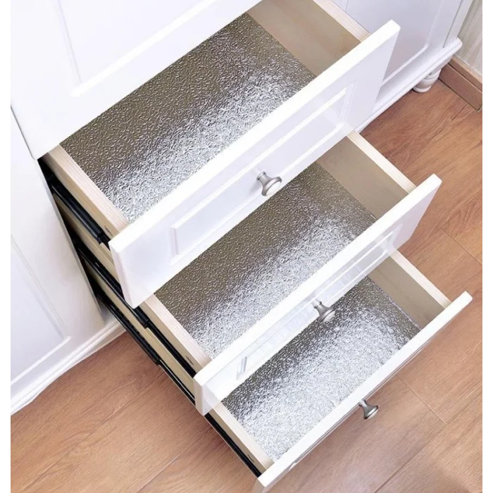 Yapışkanlı Kolay Silinebilir Mutfak Tezgah Üstü Folyo Gümüş