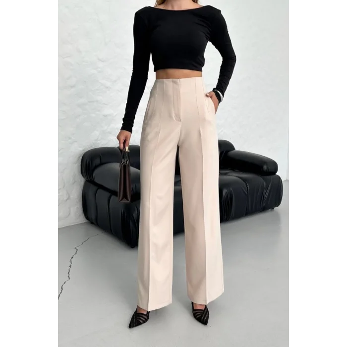 Yüksek Bel Pensli̇ Palazzo Pantolon