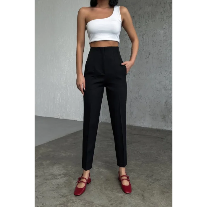 Yüksek Bel Pensli̇ Pantolon