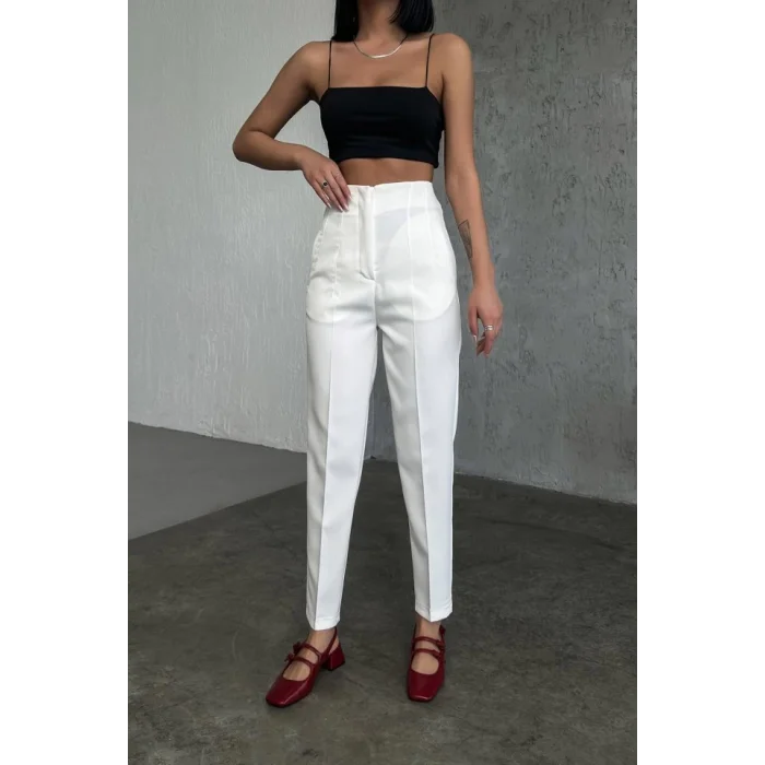 Yüksek Bel Pensli̇ Pantolon