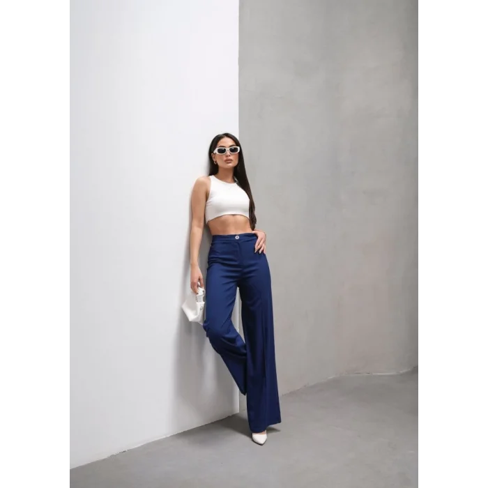 Yüksek Bel Straight Fit Palazzo Pantolon