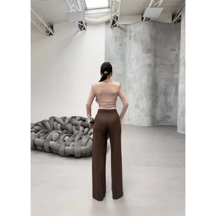 Yüksek Bel Straight Fit Palazzo Pantolon