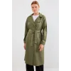 5853 Kruvaze Yaka Trençkot - Haki