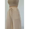 Bej Keten Pantolon