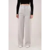 Bol Paça Piliseli Gri Pantolon