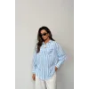 ÇİZGİLİ GÖMLEK - Mavi